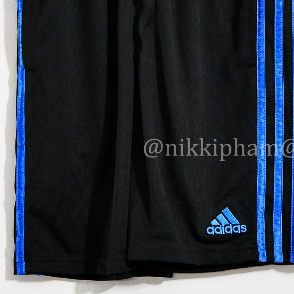 Brand new adidas Youth  active shorts in black ( no tag)/ blue - Picture 5 of 7